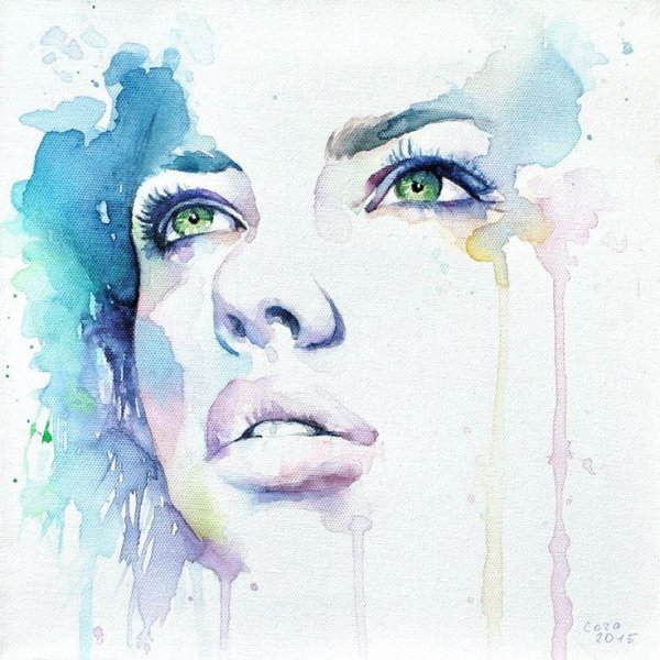 Девушка акварель