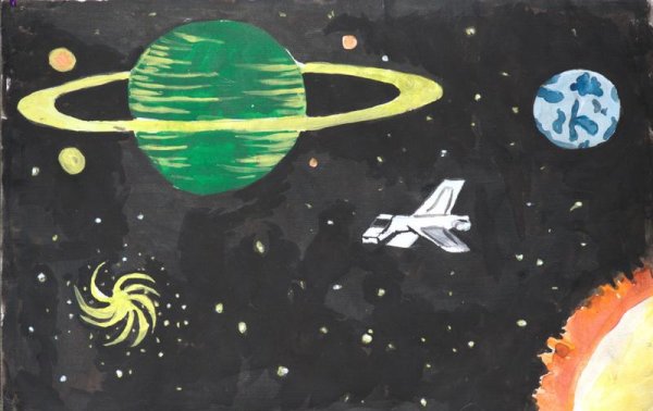 Космос красками легко ребёнку