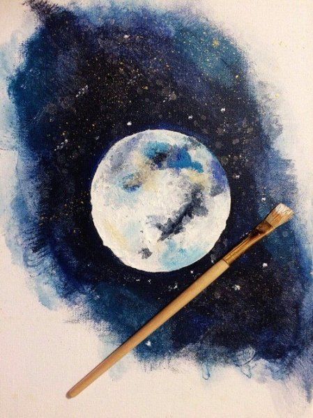 Луна красками