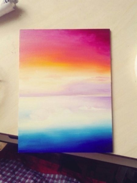 Переходы цвета гуашью