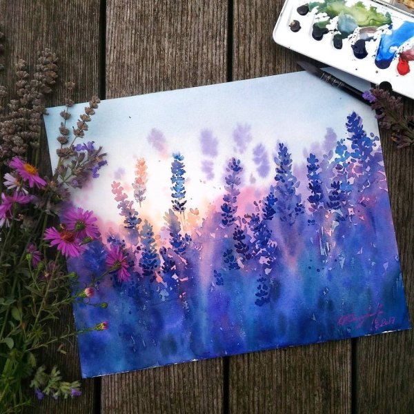 Рисование акварельными красками