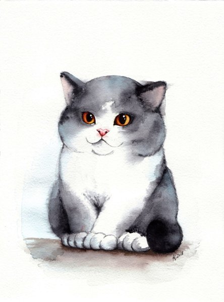 Акварельные котики