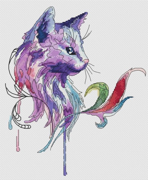 Акварельная кошка тату