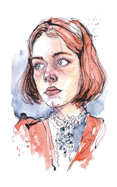 Скетч портрет акварелью