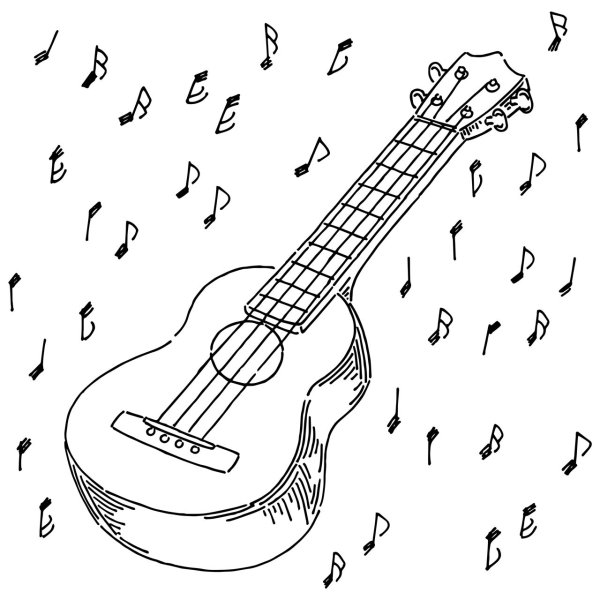 Укулеле раскраска