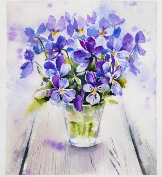Букет цветов акварелью