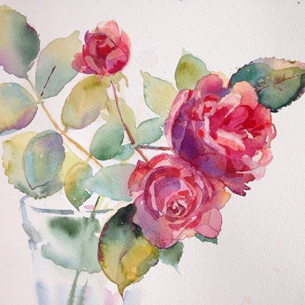 Цветы акварелью для начинающих