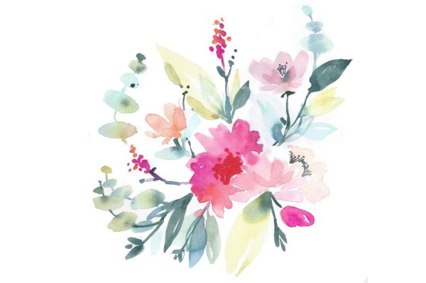 Декоративные Акварельные цветы