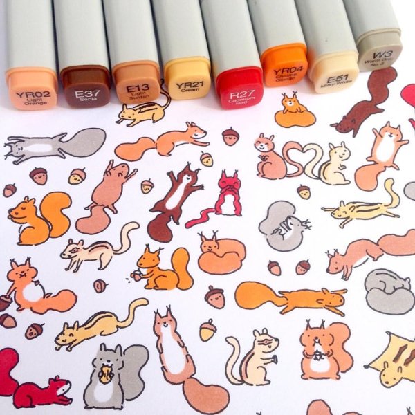 Животные фломастерами