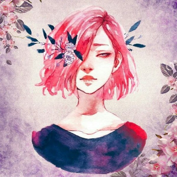 Девушка арт акварель