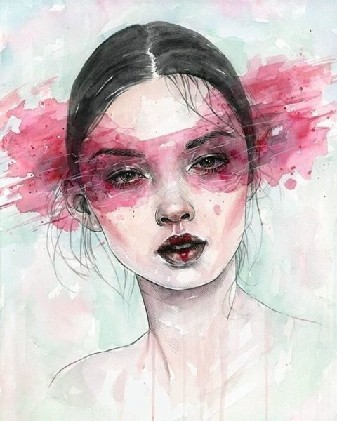 Акварельный портрет Anna Kovaltchouk