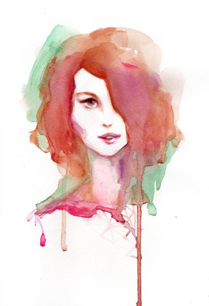 Девушка акварель