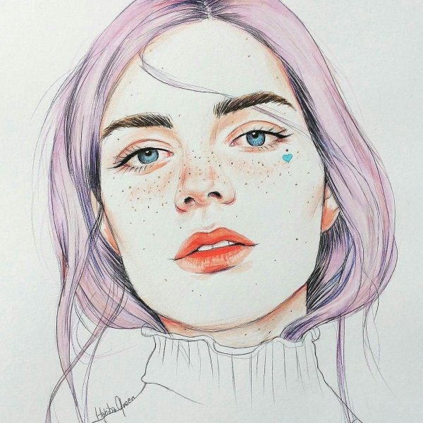 Портрет акварелью легкий