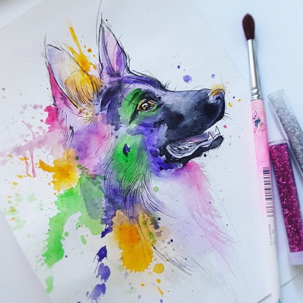 Животные в стиле акварель