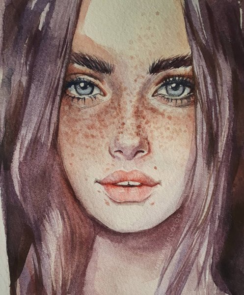 Портрет акварелью легкий