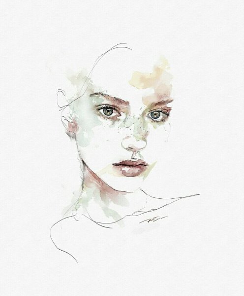 Портретные зарисовки акварелью