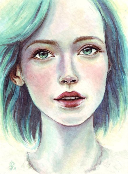 Девушка акварель
