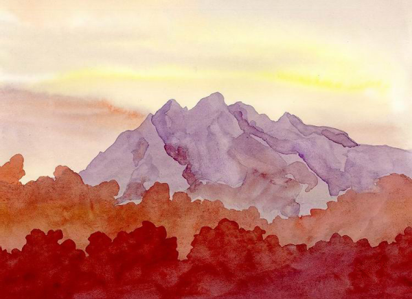 Пейзаж акварелью