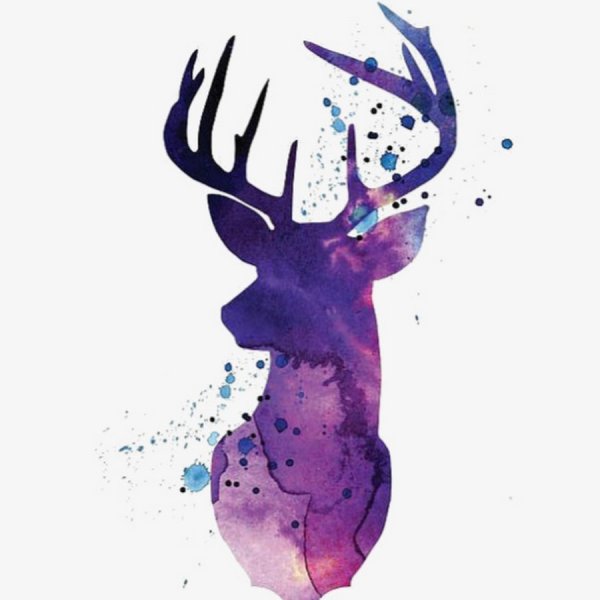 Цветные зимние олени