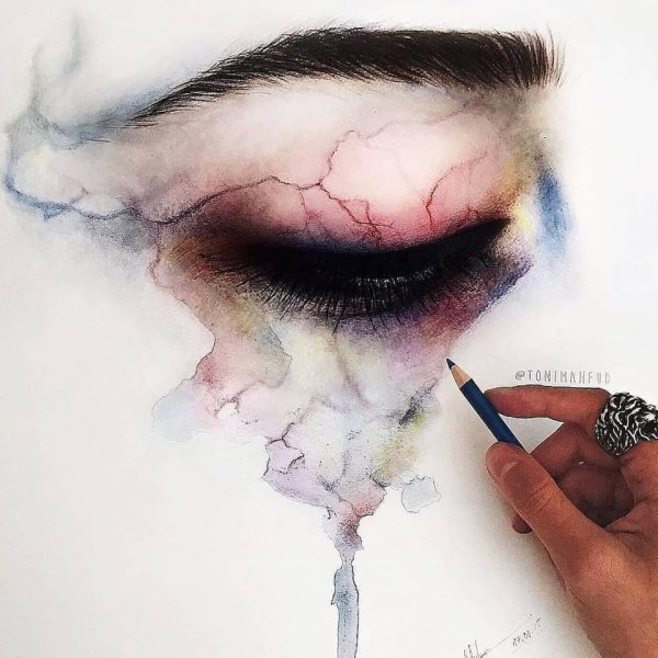 Рисунки акварельными карандашами