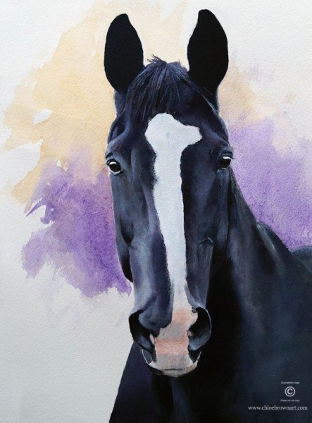 Лошадь гуашью