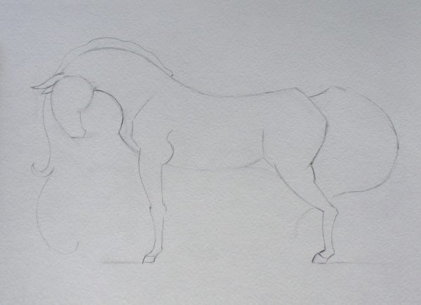 Рисунки лошадей акварельными карандашами для начинающих