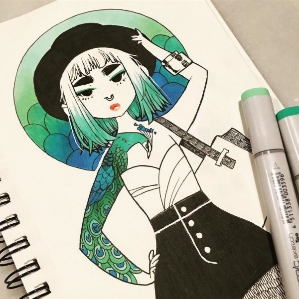 Рисунки для скетчбука девочки легко