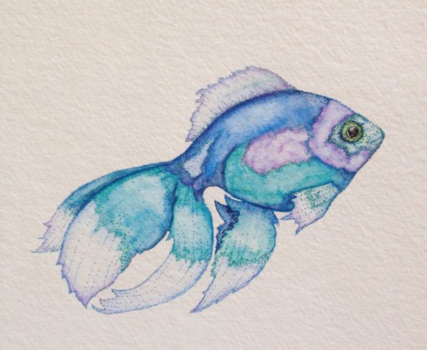 Рыбки акварелью