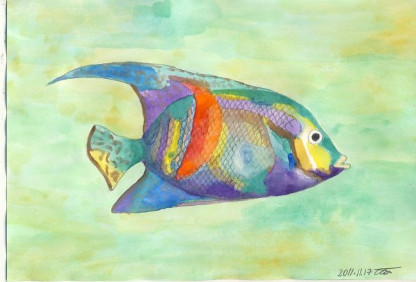 Рисование рыбы акварелью для детей