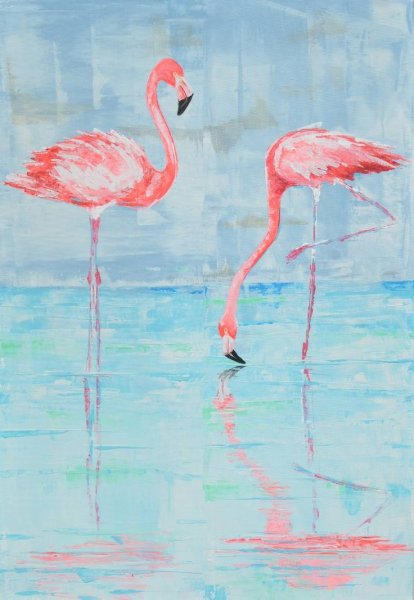 Фламинго рисунок акварелью