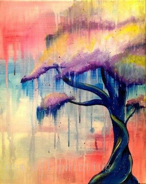 Абстрактная живопись гуашью