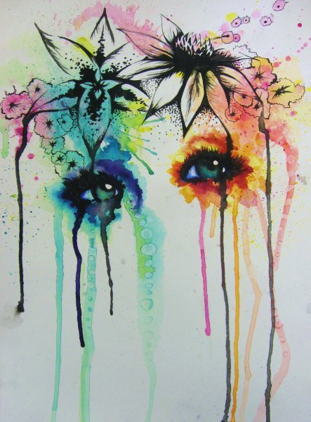 Рисование акварелью и фломастерами