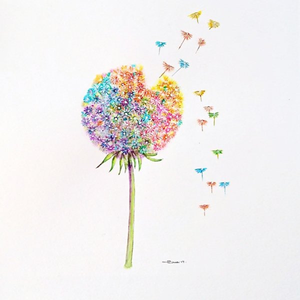 Радужные одуванчики