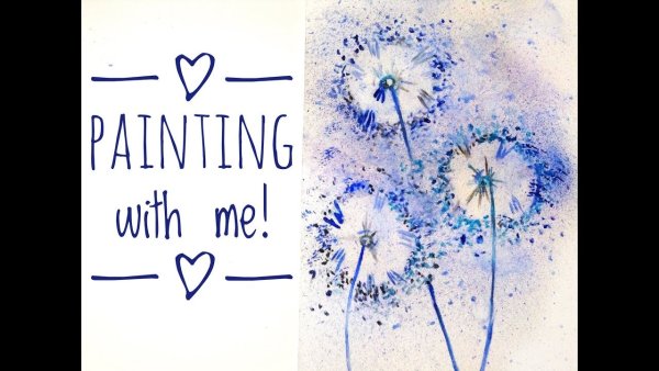 Одуванчик акварелью пленэр