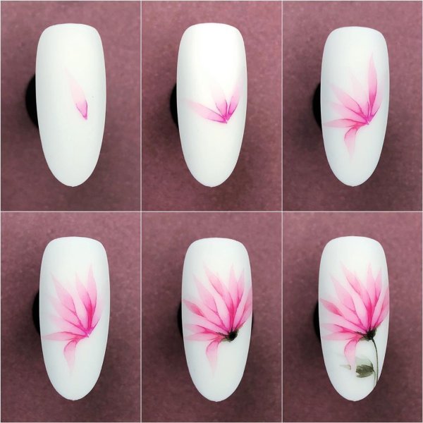 Акварель на ногтях пошагово