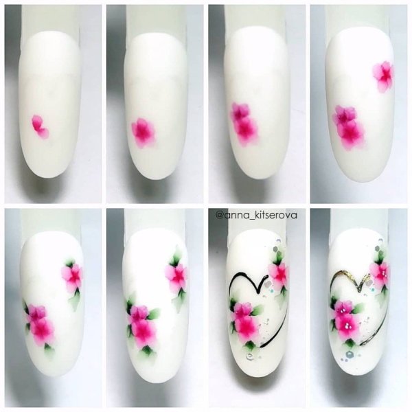 Поэтапные рисунки на ногтях летние