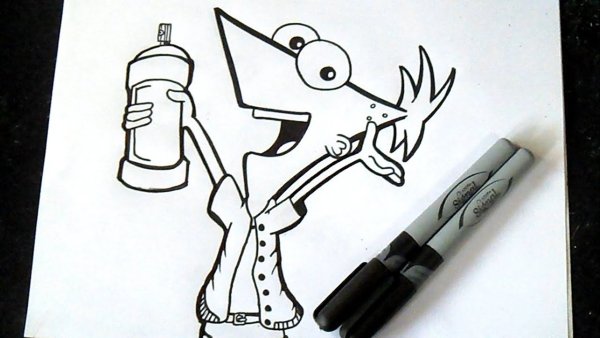 Граффити на бумаге маркером