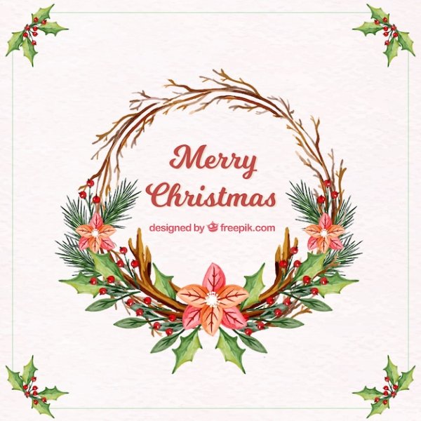 Рождественский венок Винтаж вектор