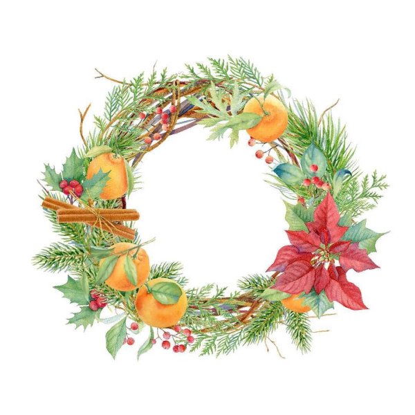 Рождественские венки акварель