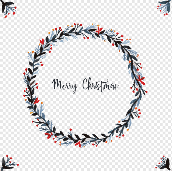 Рождественский венок акварель вектор
