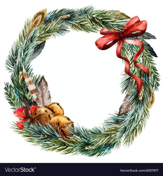 Акварельные новогодние венки