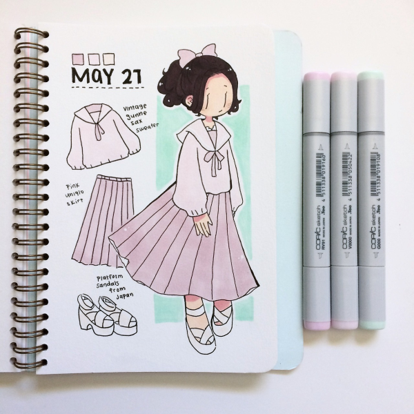 Скетчбук для рисования одежды