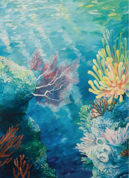 Морское дно акварелью