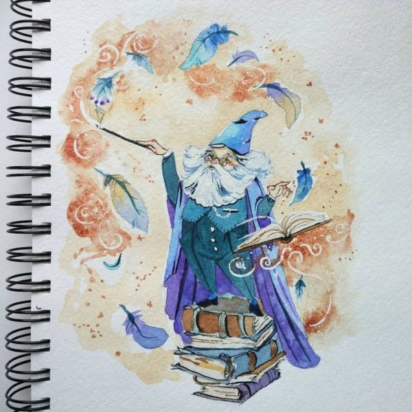 Скетчи Гарри Поттер акварель