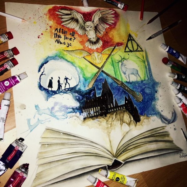 Хогвартс Гарри Поттер скетчинг