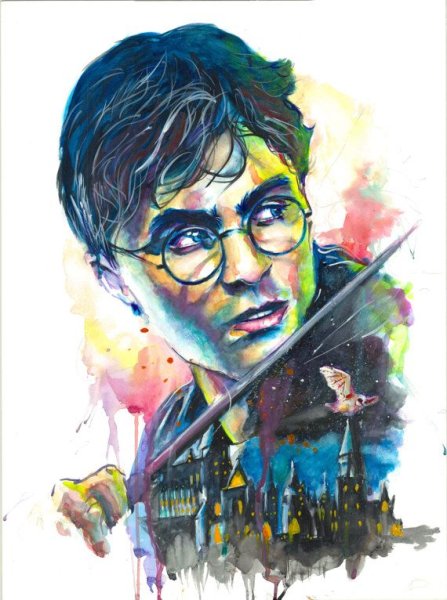 Скетчи Гарри Поттер акварель