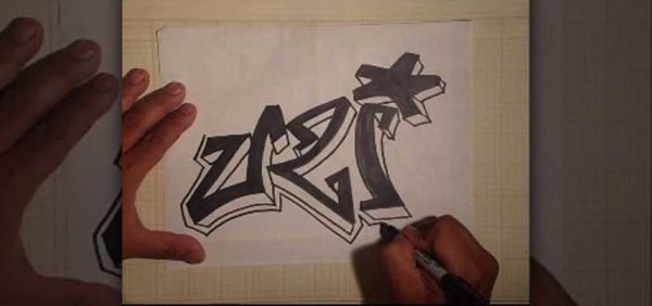 Граффити рисунки на бумаге маркером