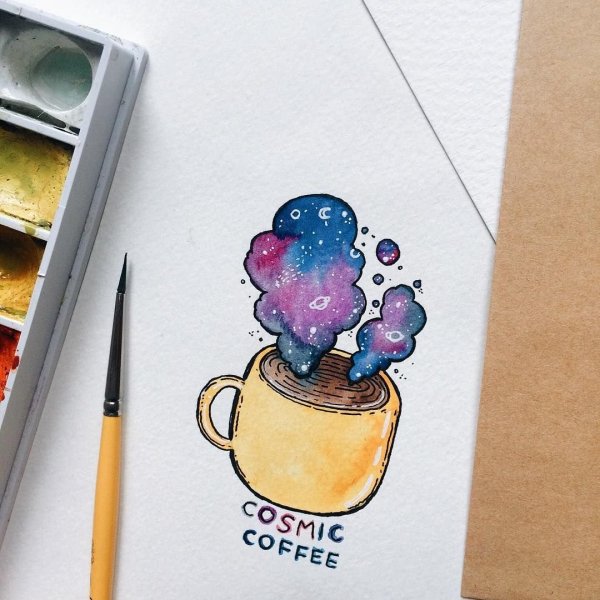 Милые скетчи акварелью