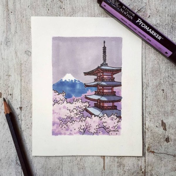 Пейзаж маркерами