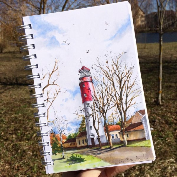 Пейзаж в скетчбуке